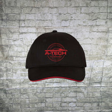 Load image into Gallery viewer, A Tech Ball Cap Black with Red Logo