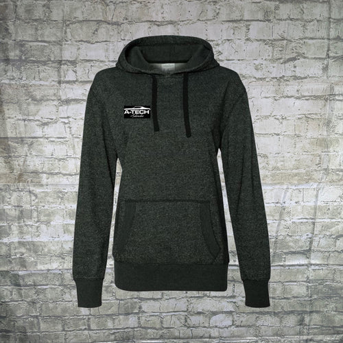 A Tech Womens Glitter Hoodie Black Small Logo