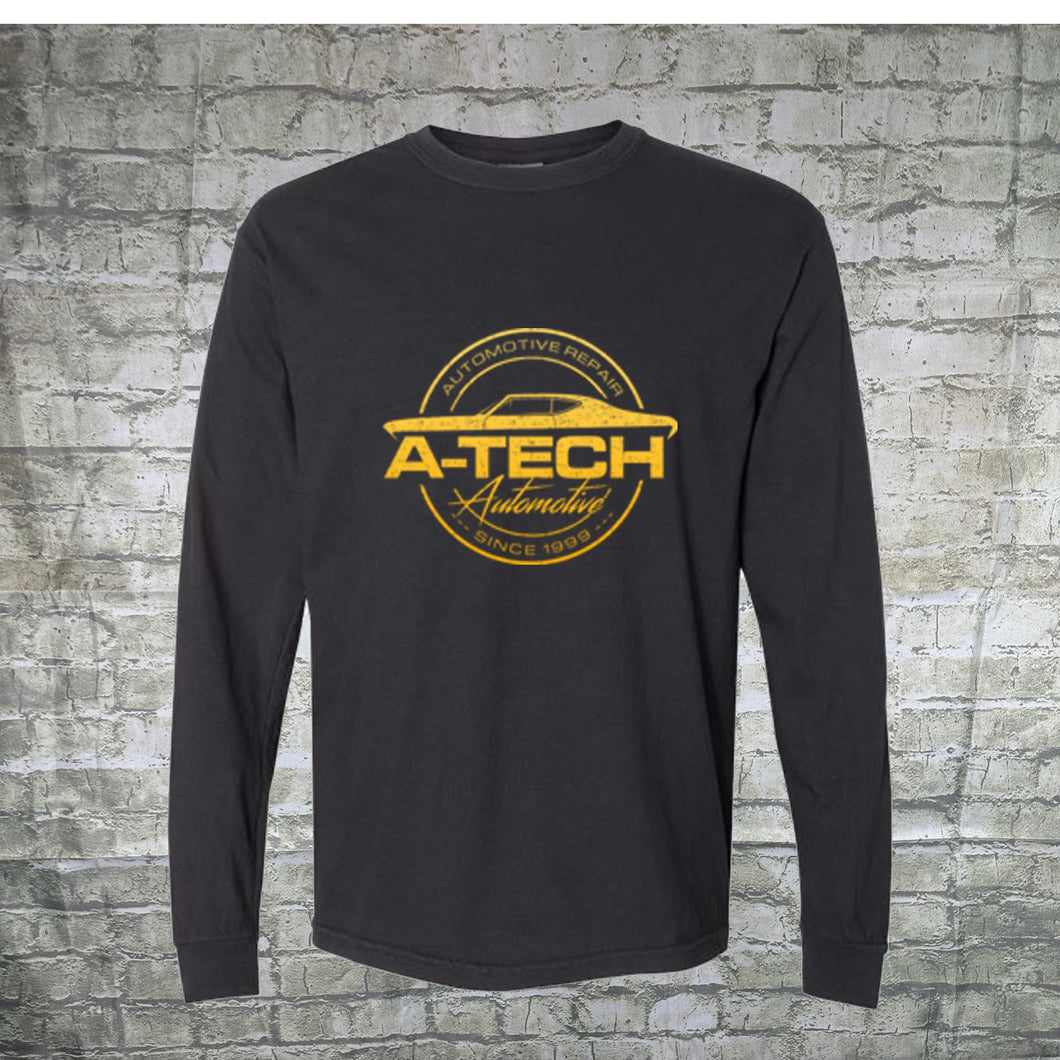 A Tech Long Sleeve Tee Black Yellow logo