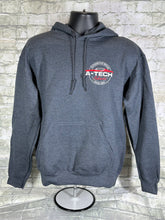 Load image into Gallery viewer, A Tech Hoodie Dark Heather with logo front and back